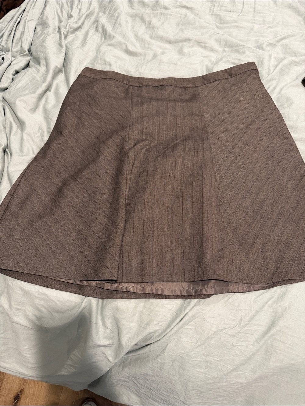 Merona Brown Pinstripe A-Line Skirt